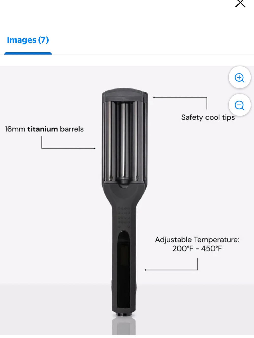L'ange Le Waver 3-Barrel 16mm Titanium Waver Black Dual Voltage Digital Display - Picture 3 of 10